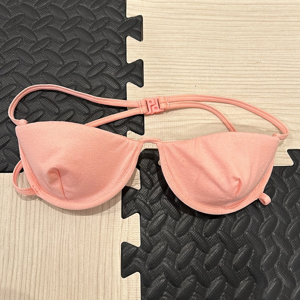 Zara Peach Pink Strapless Bikini Top